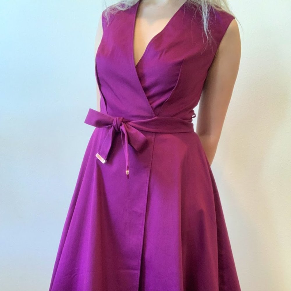 Ted Baker Reversible Wrap Dress Fuchsia